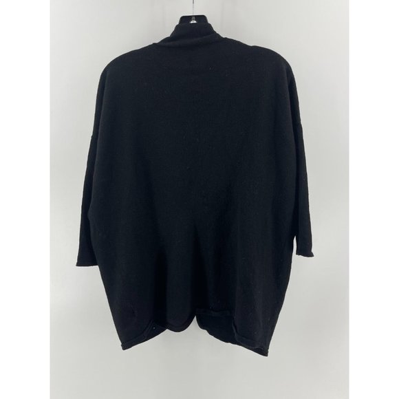 Brooks Brothers Extra Fine Merino Wool Black Drape Front Cardigan Sweater Size S - Picture 4 of 11